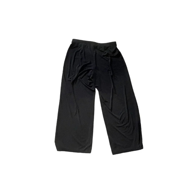 Chicos Black Chino Travel Pants Size 2 Wide Leg Stretchy Pull On Lagenlook - Picture 4 of 5